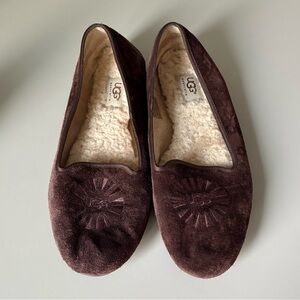 UGG Alloway Suede Brown Flats Size 9.5